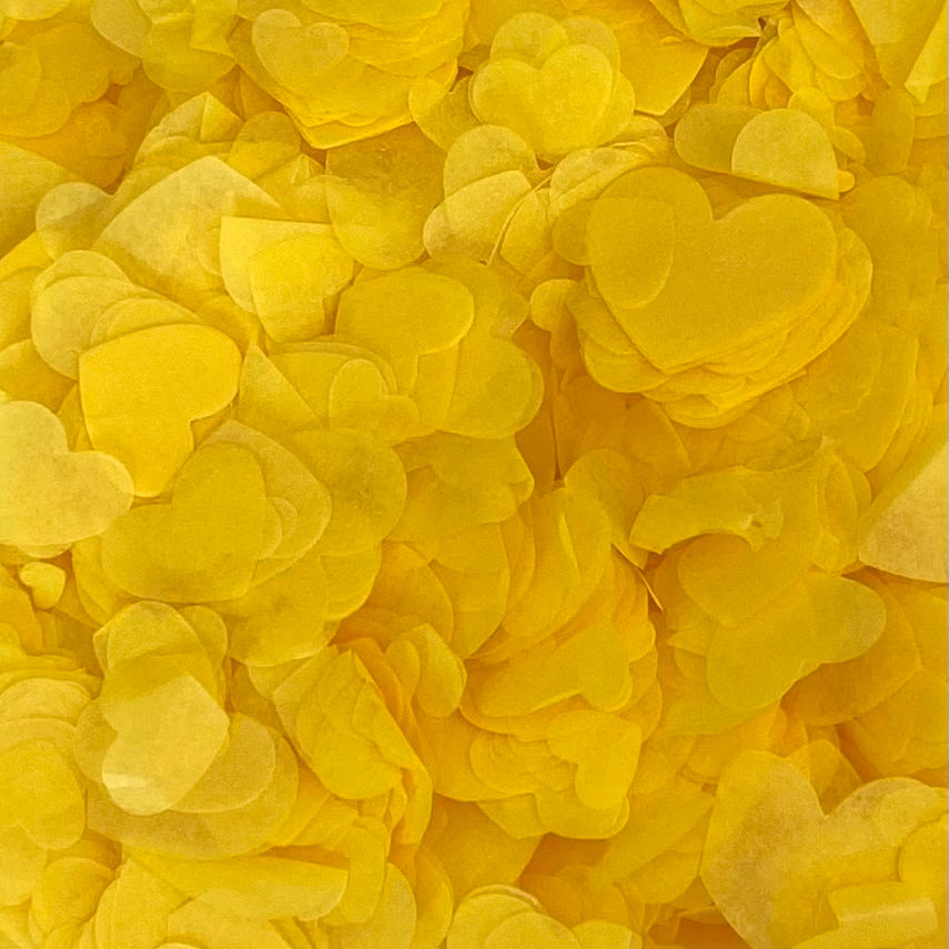 Buttercup Yellow single colour biodegradable heart confetti
