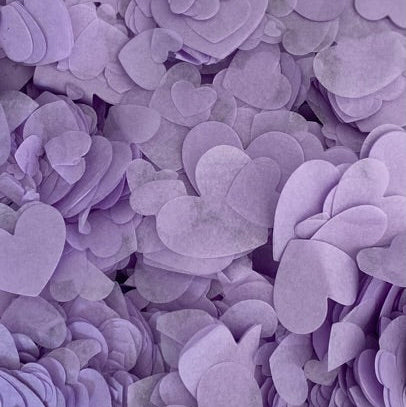 Lavender single colour biodegradable heart confetti