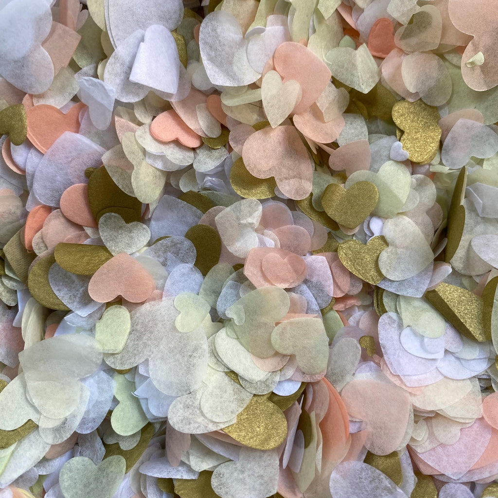 Peach Spring Mix biodegradable heart confetti
