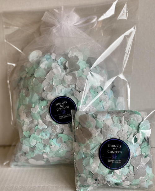 Aqua Mint White Metallic Silver Mix