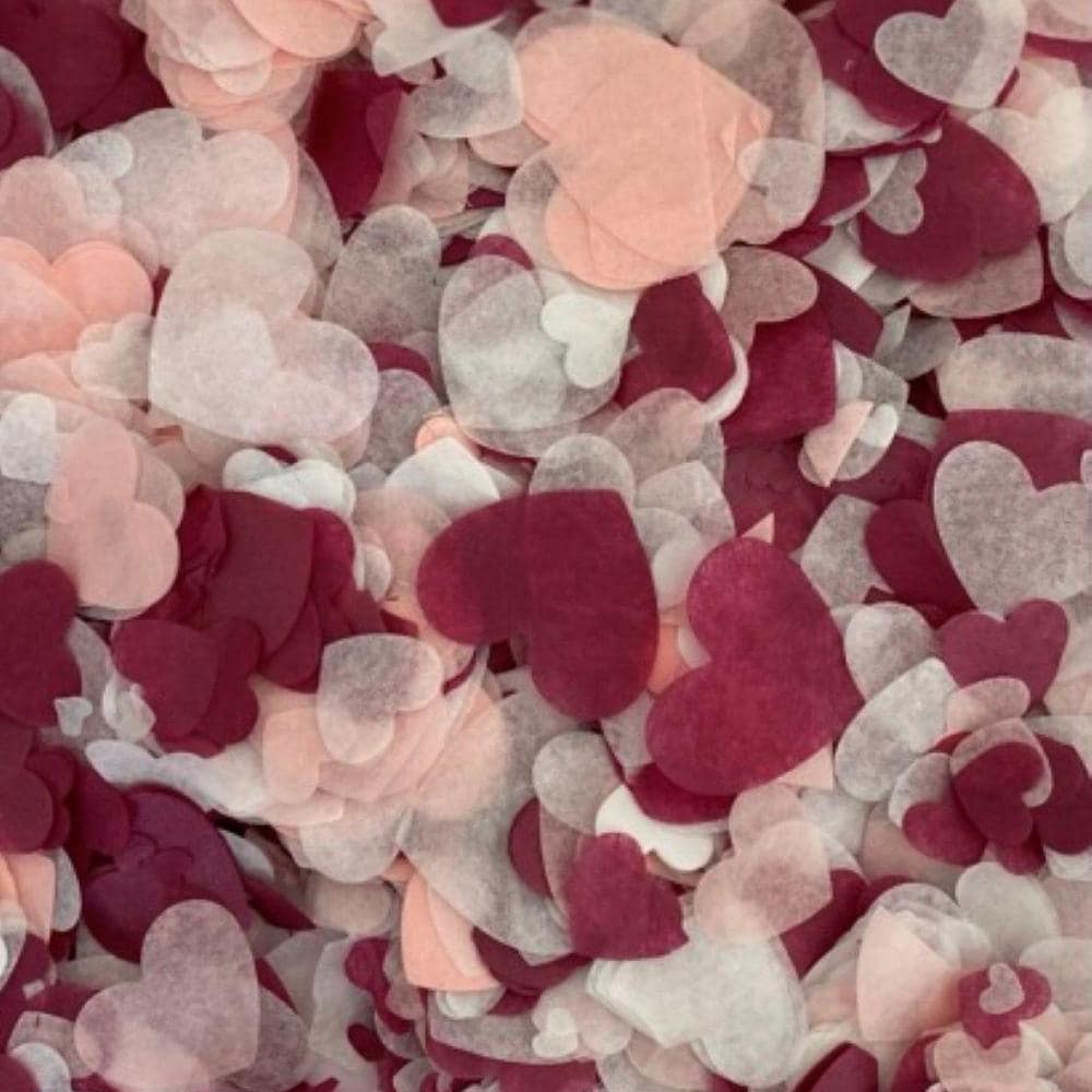 Heather Pale Pink White Mix biodegradable heart confetti